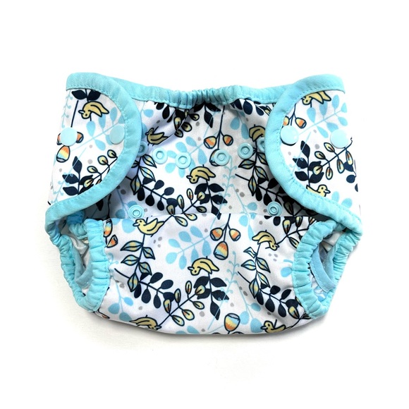 Thirsties Cloth Diaper Cover Bird Floral - Picture 1 of 7